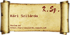 Kéri Szilárda névjegykártya
